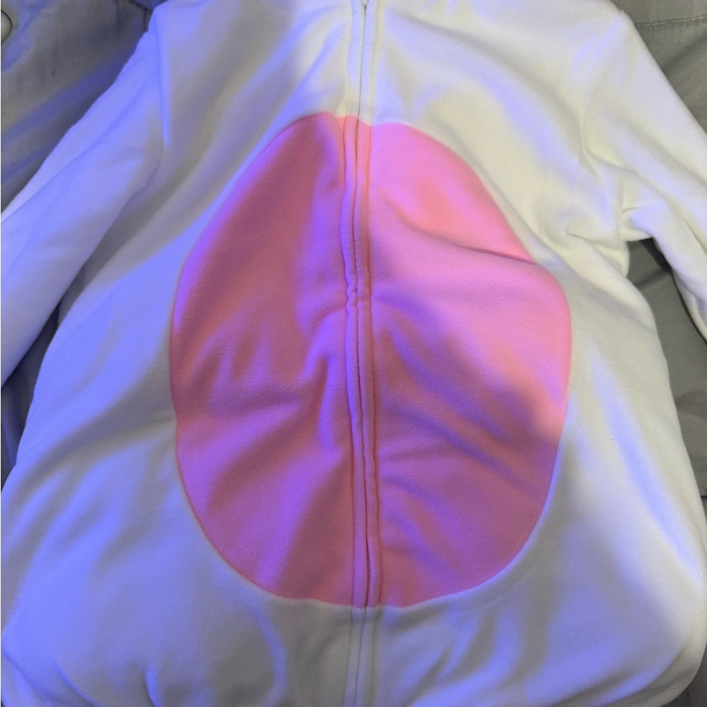 White and Pink Fleece Jacket
